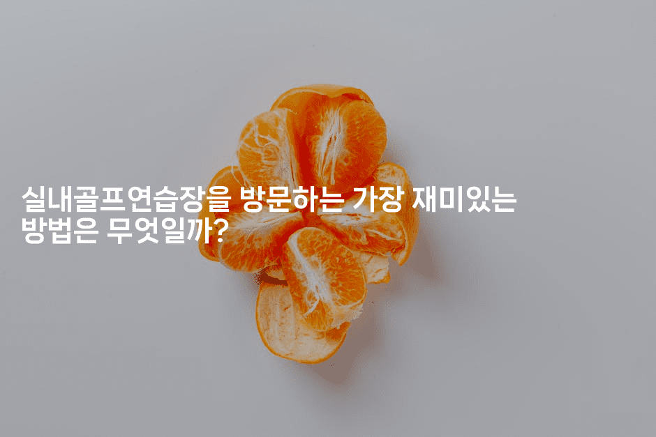 실내골프연습장을 방문하는 가장 재미있는 방법은 무엇일까?