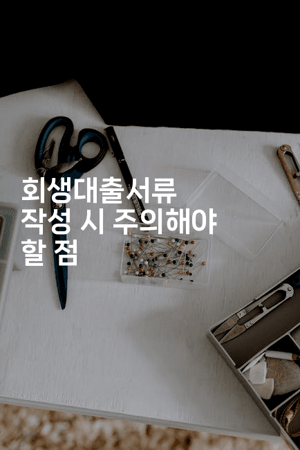 회생대출서류 작성 시 주의해야 할 점-운동쿵쿵